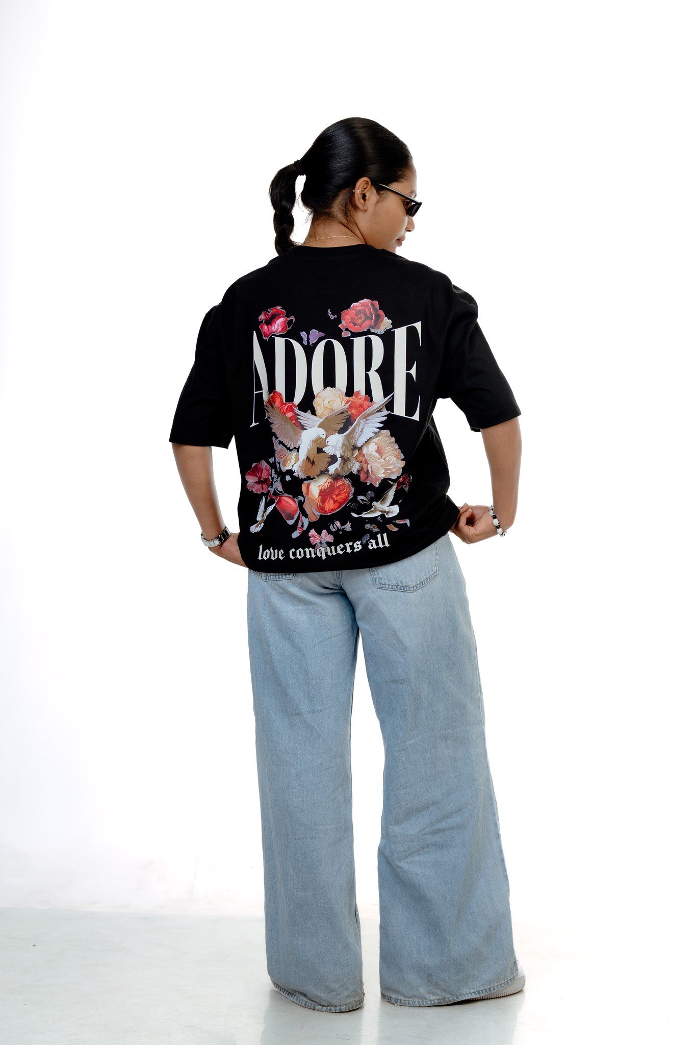 The "ADORE" Floral Peace Tee (Unisex)